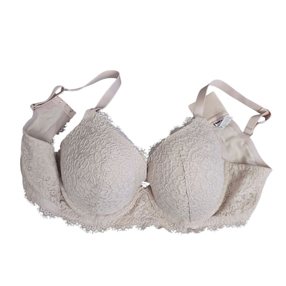 Aerie Lace Balconette Bra Lightly Lined Adjustable Straps Beige‎ Size 36DD